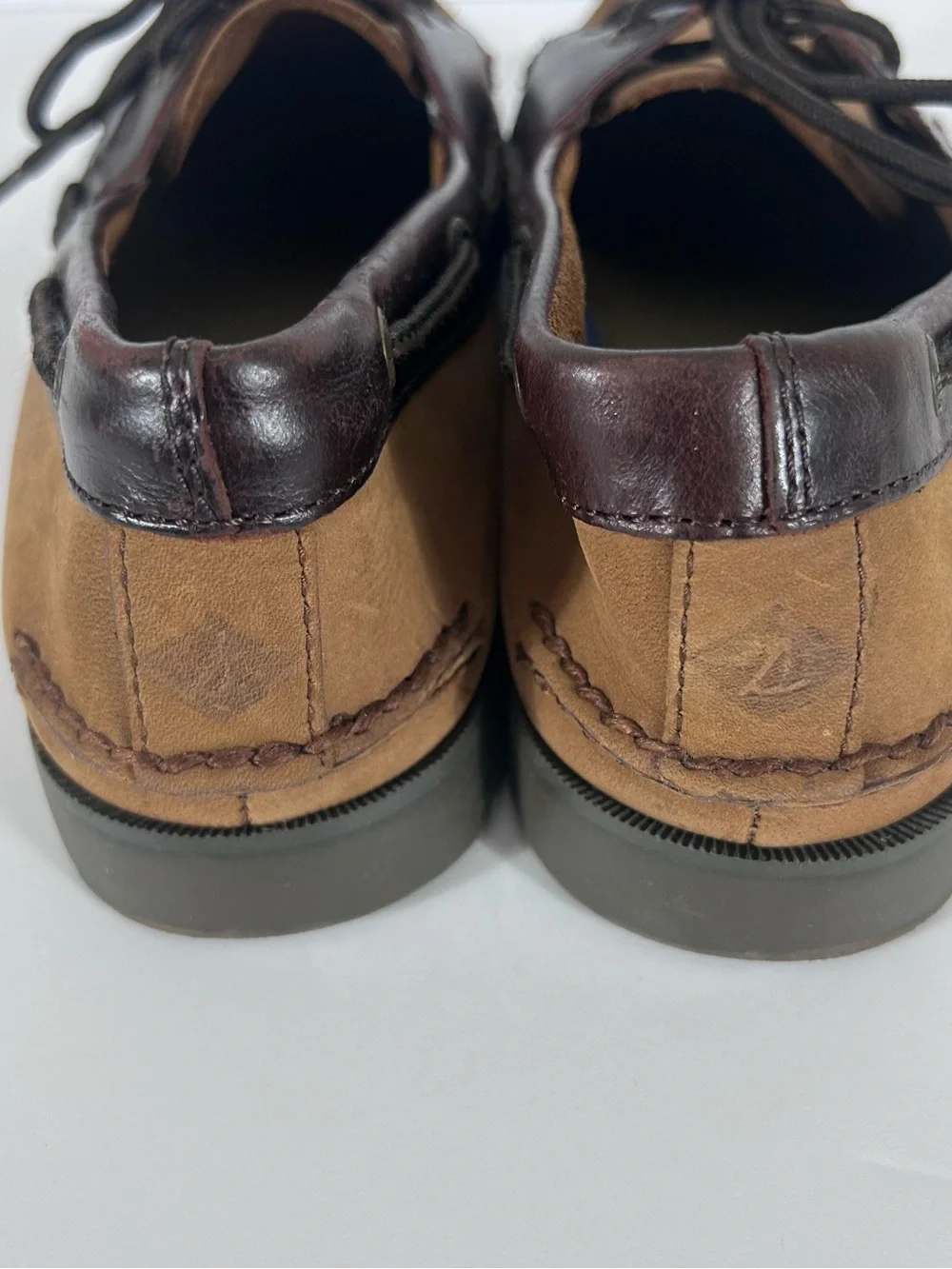 Sperry Top-Sider Mens 9.5 Boat Shoes Brown Leather Nubuck Deck Shoes 0777896
